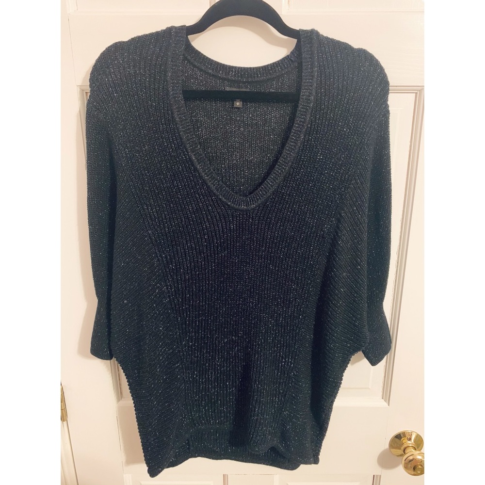 Express Sparkly Black Oversized Sweater